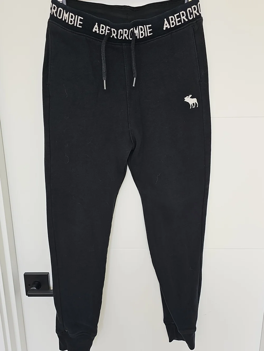 Abercrombie & Fitch Black Kids Logo Sweatpants Joggers Sz 11/12